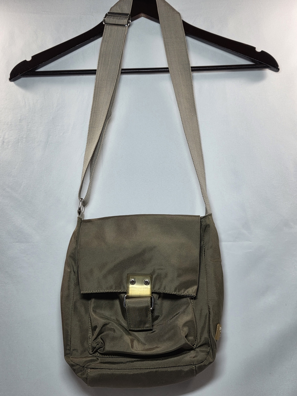 Nine West Olive Green Crossbody Bag with Beige Strap